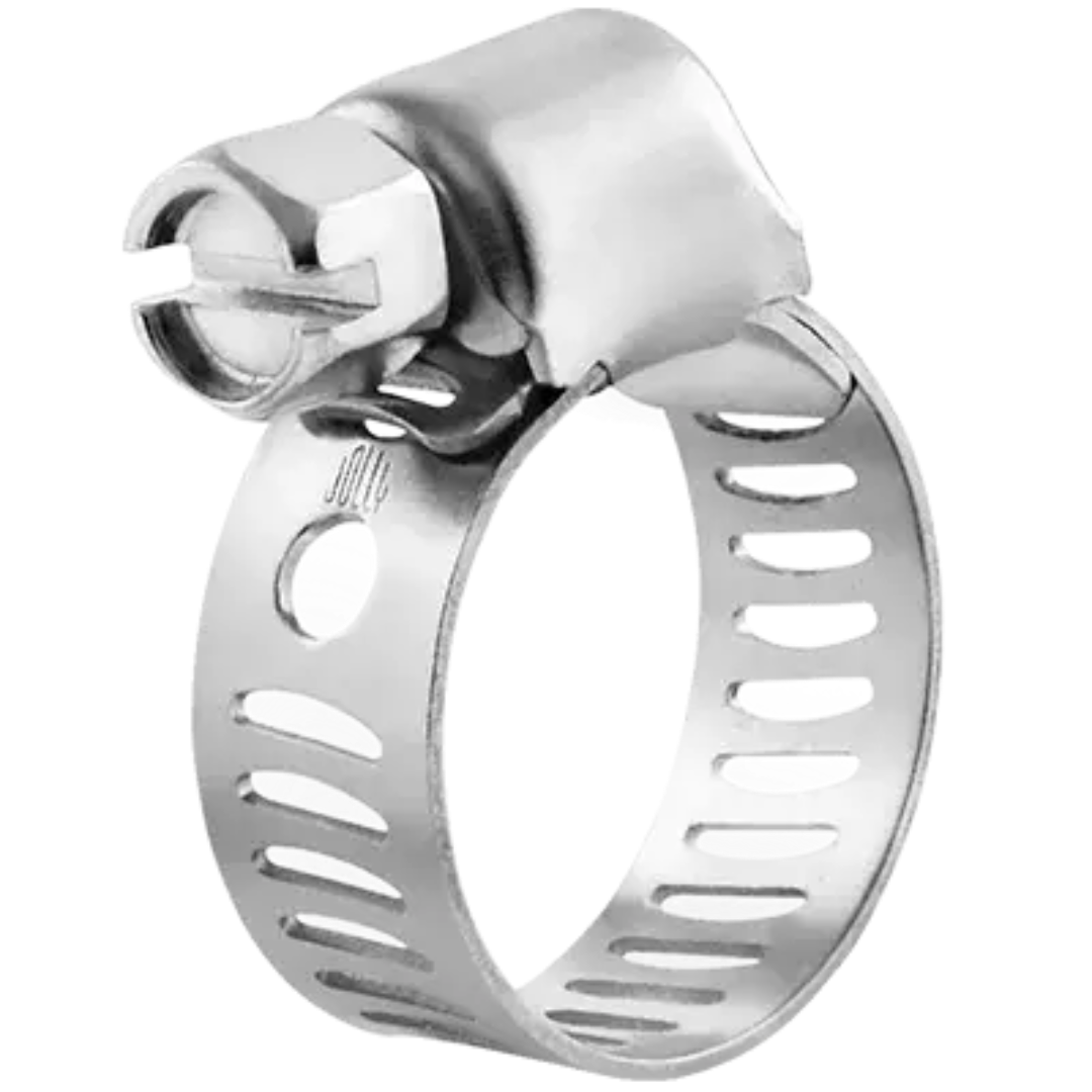 Clampwell White Hose Clip-Metal Clamp-Pneumatic Hose Clamp, For Industrial, Size: 1/4" To 10"