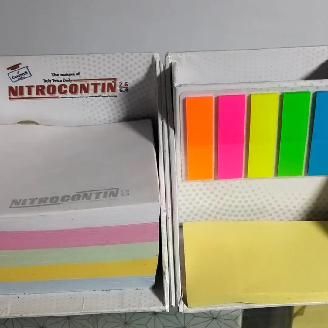 White Plastic Nitrocontin Memo Pads - 4 Inch Notepad