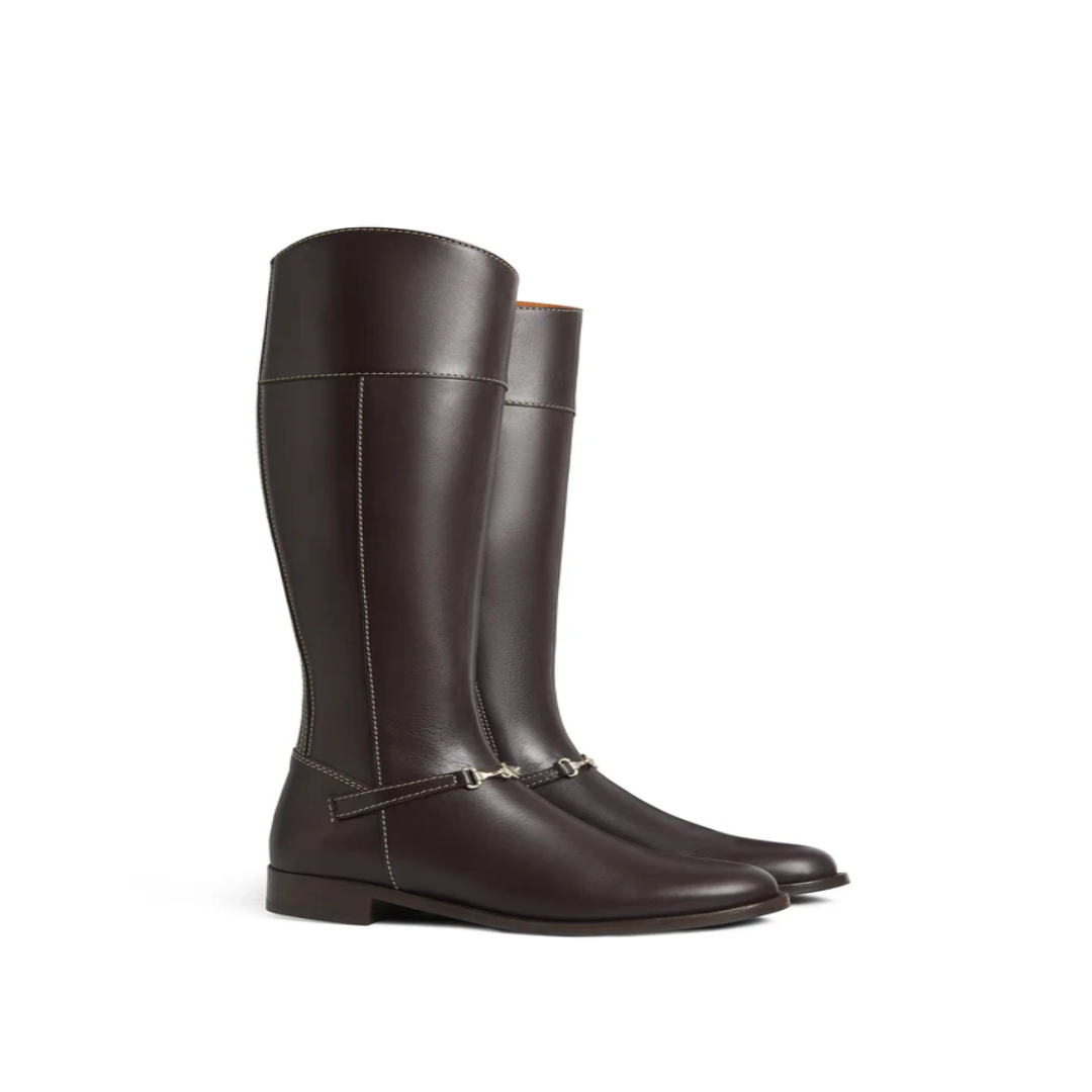 Genuine Leather Knee High Boots Womens