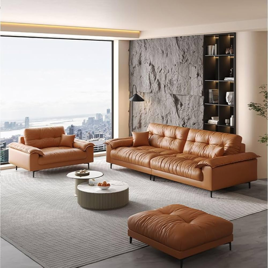 Luxury Genuine Leather Sofas For Living Room