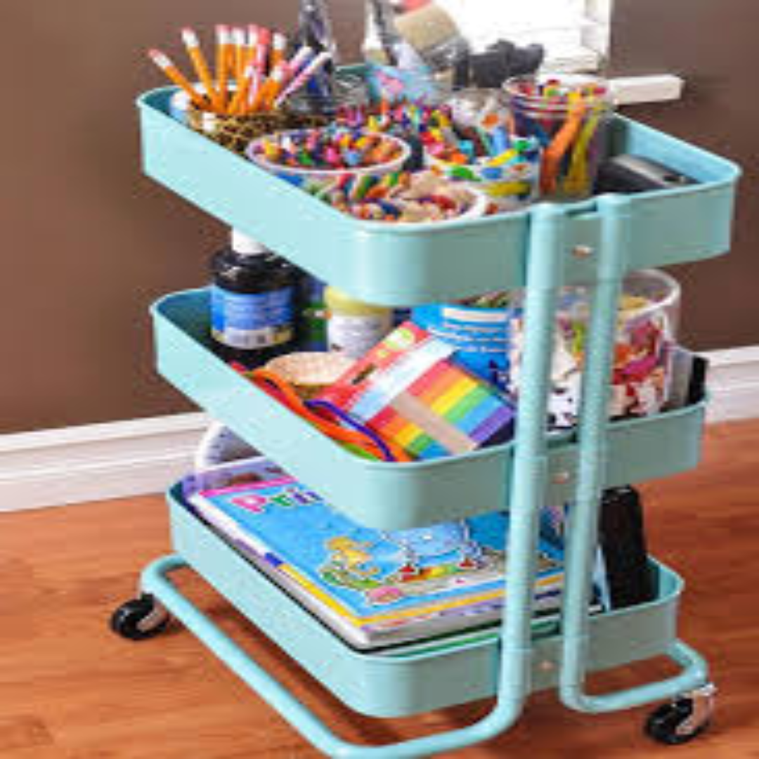 Kids Craft and Art Storage Organizer with Multiple Bins Ideal for Creative Supplies and Toys
