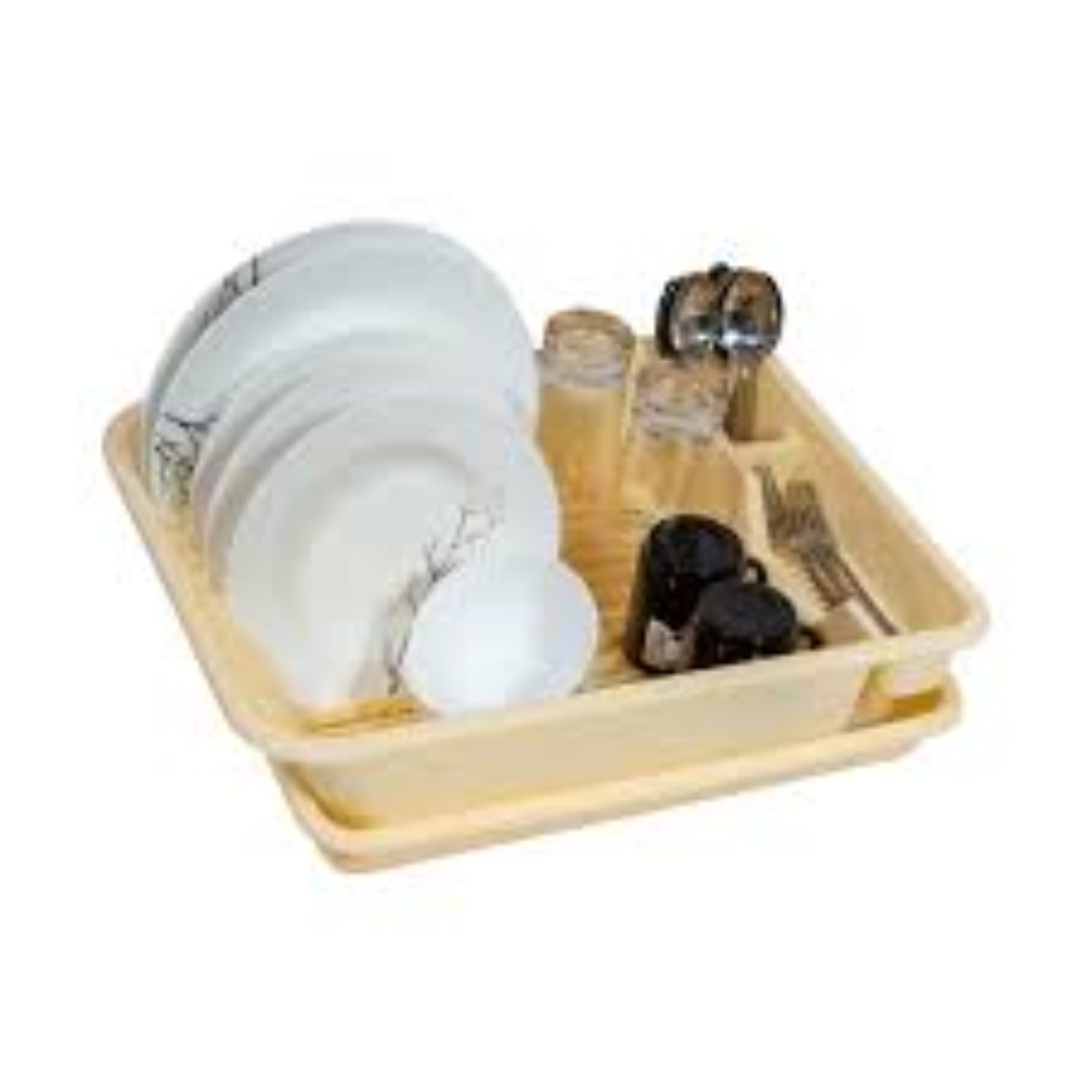 Dish Storage Organizer Rack Space Saving Kitchen Counter and Cabinet Drying Solution