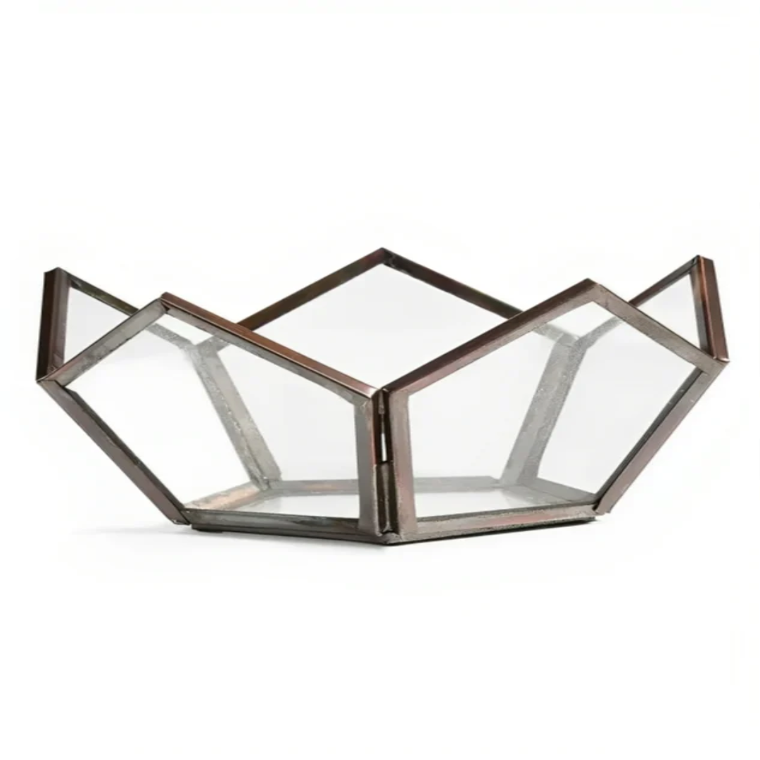 Open Clear Glass Geometric Terrarium Tabletop Succulent Indoor Plants Container Table Vase