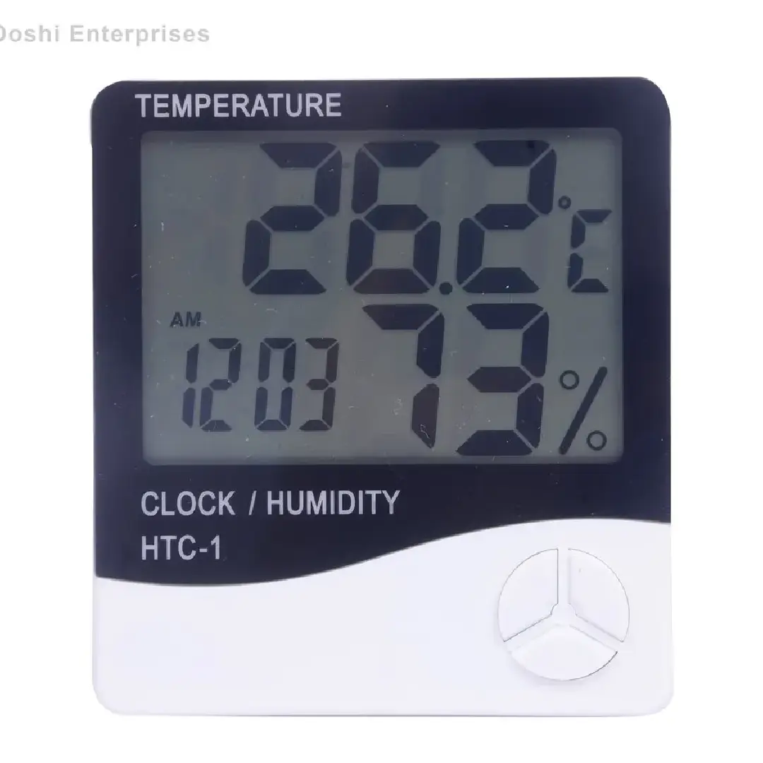 Digital Thermometer & Humidity Clock - Indoor & Outdoor Use