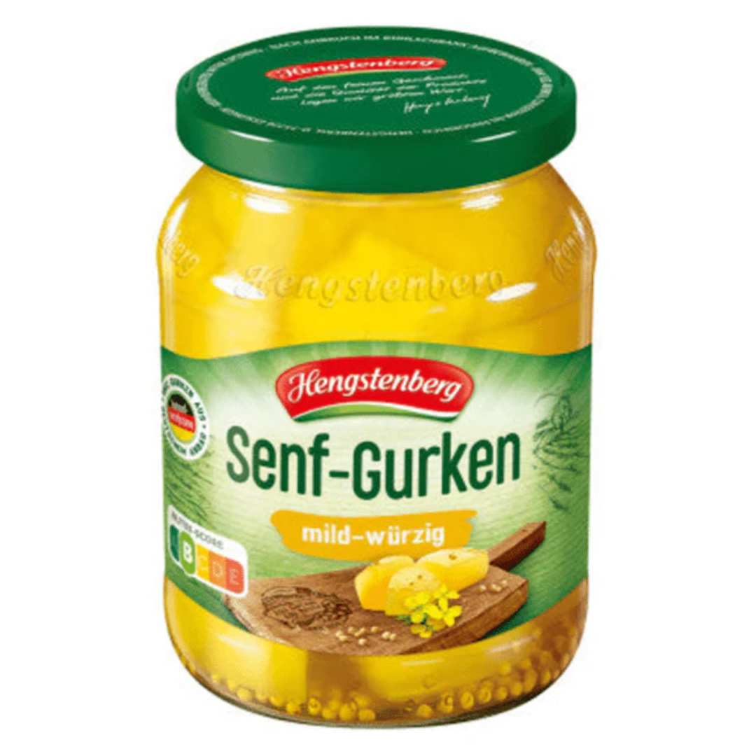 Hengstenberg Senfgurken Mustard Pickles Authentic German Crunchy Pickled Cucumbers Jar
