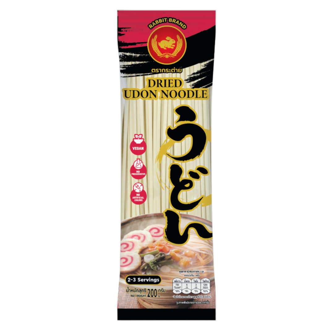 Rabbit Brand Dry Flat Udon White Chinese Noodles