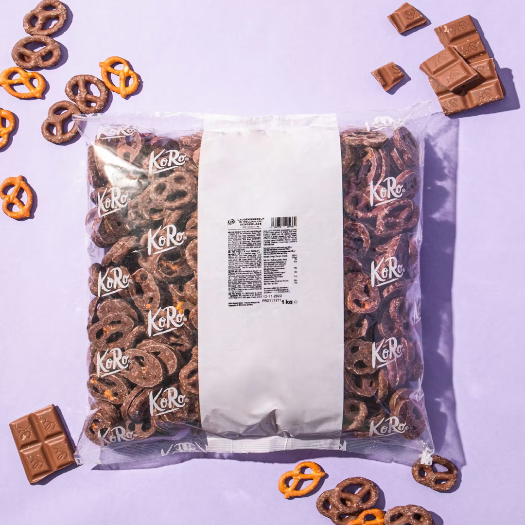 Pretzels Covered in Milk Chocolate 1kg Sweet Salty Snack Crunchy Chocolate Coated Treat