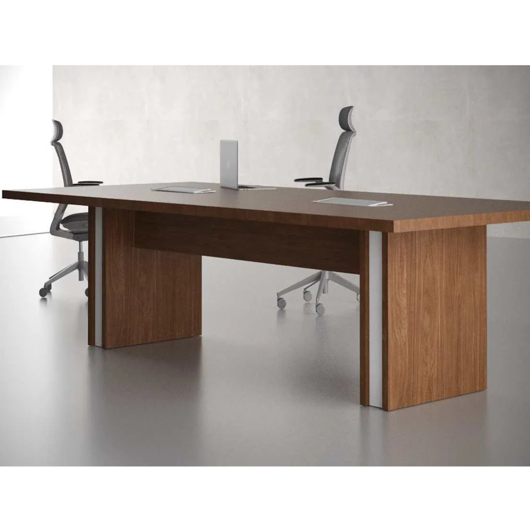 Mero Rectangular Conference Table for Sleek White-Leg Offices