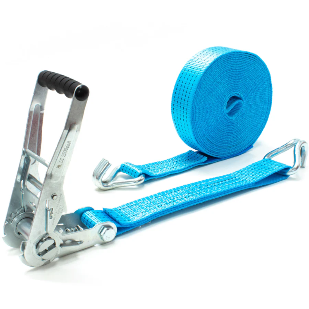2500daN Ratchet Lashing Straps with 50mm Claw Hook Strength