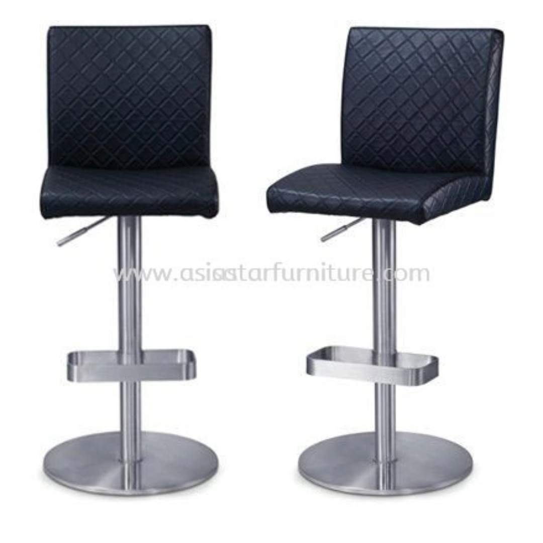 Backless Barstool Chair with Grey Metal Base for Bold Decor
