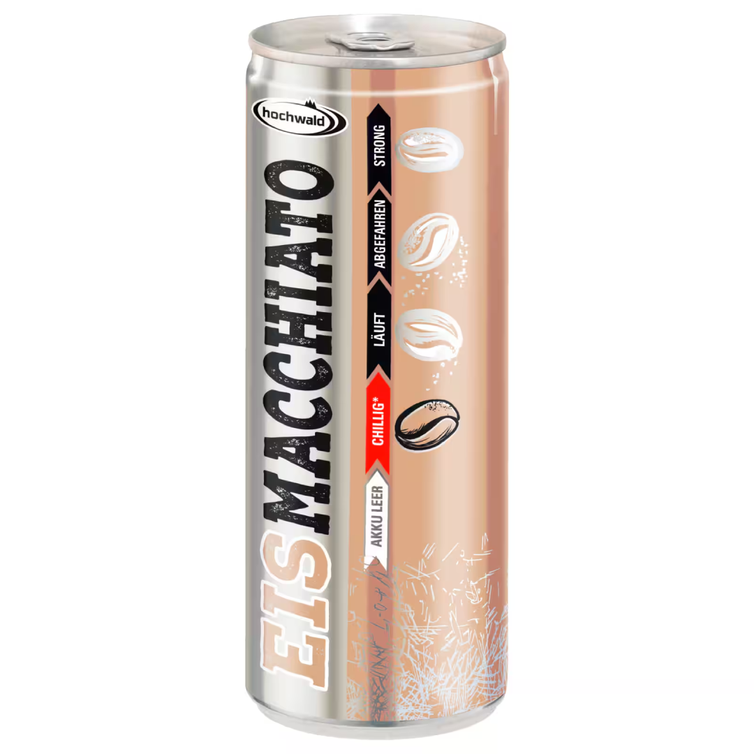 Ice Macchiato Ready to Drink Chilled Coffee Beverage with Creamy Milk and Strong Espresso Taste