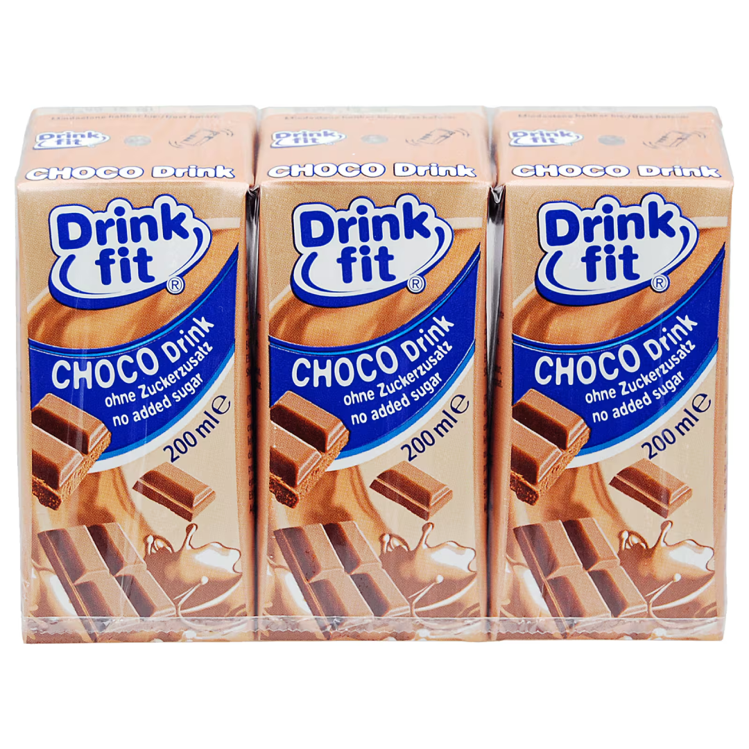 Drink Fit Choco Drink 3x200ml Delicious Chocolate Milk Drink Healthy Energy Beverage for Kids Adults