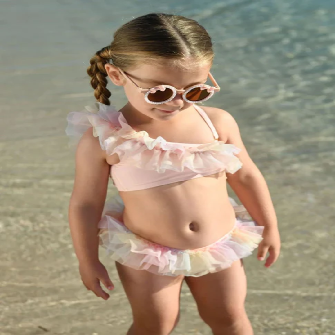 Girls’ Athens Rainbow Bikini – Pink Multicolor Style | UK Supplier