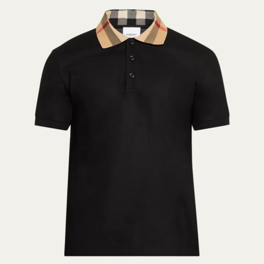 Men’s Cody Polo T-Shirt with Check Collar | USA Supplier