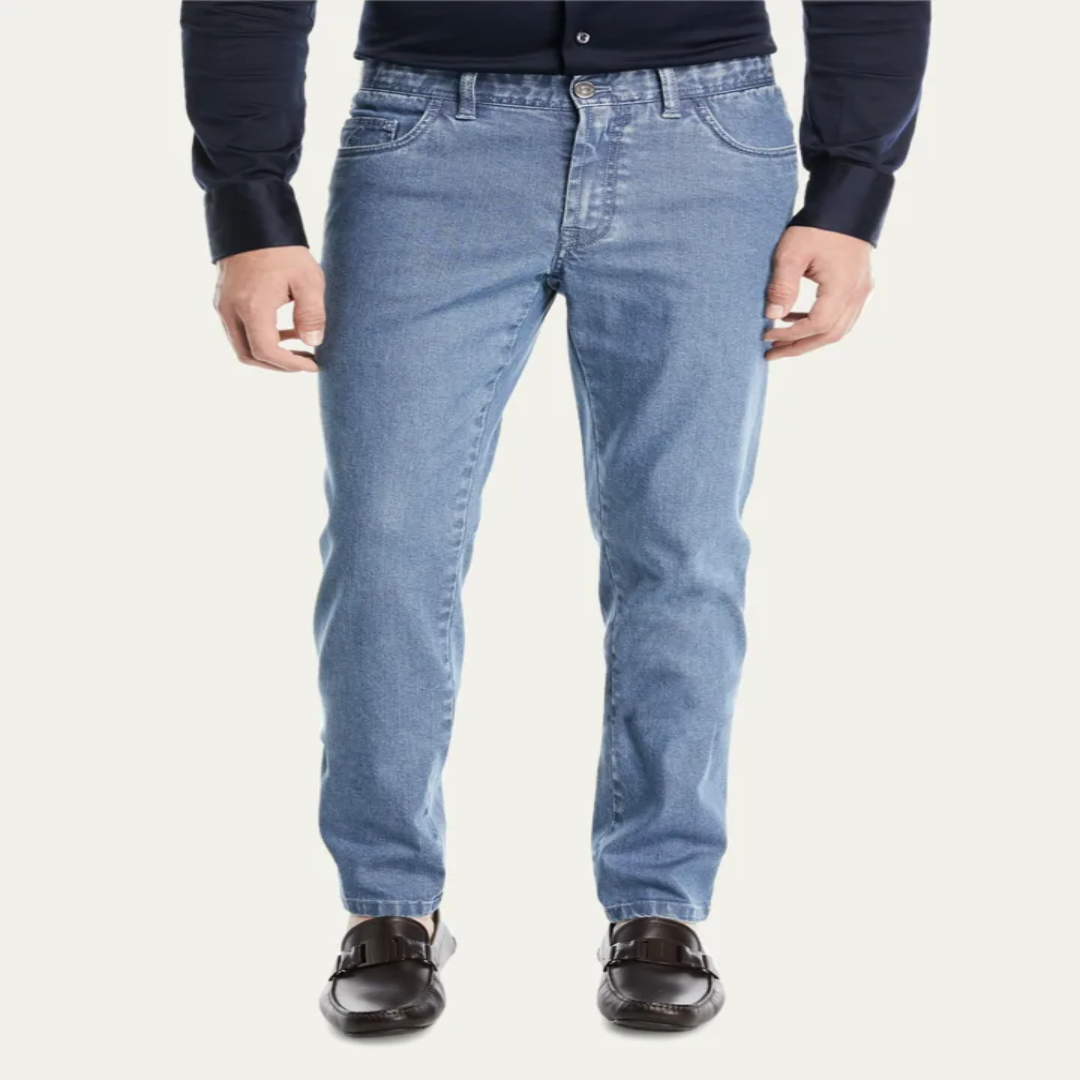 Men’s Straight-Leg Stretch Denim Jeans | USA Supplier