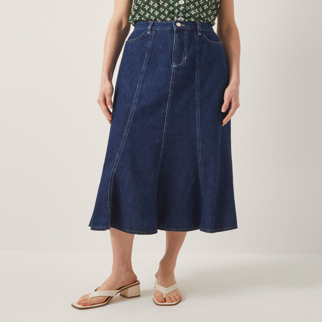Fran Seam Maxi Skirt Supplier – Blue Denim Fashionwear | UK