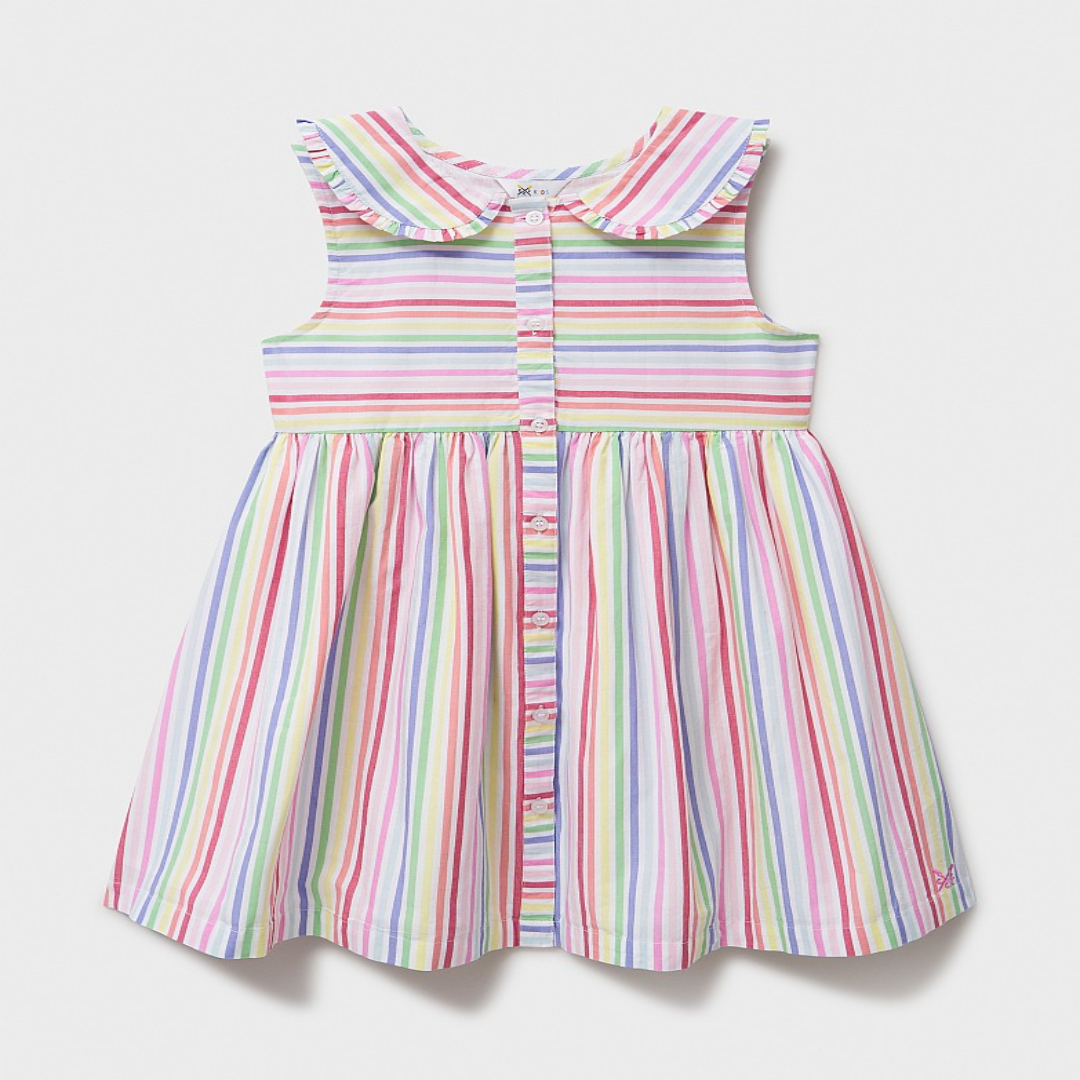 Cotton Stripe Sleeveless Dress – Multicolor | UK Supplier