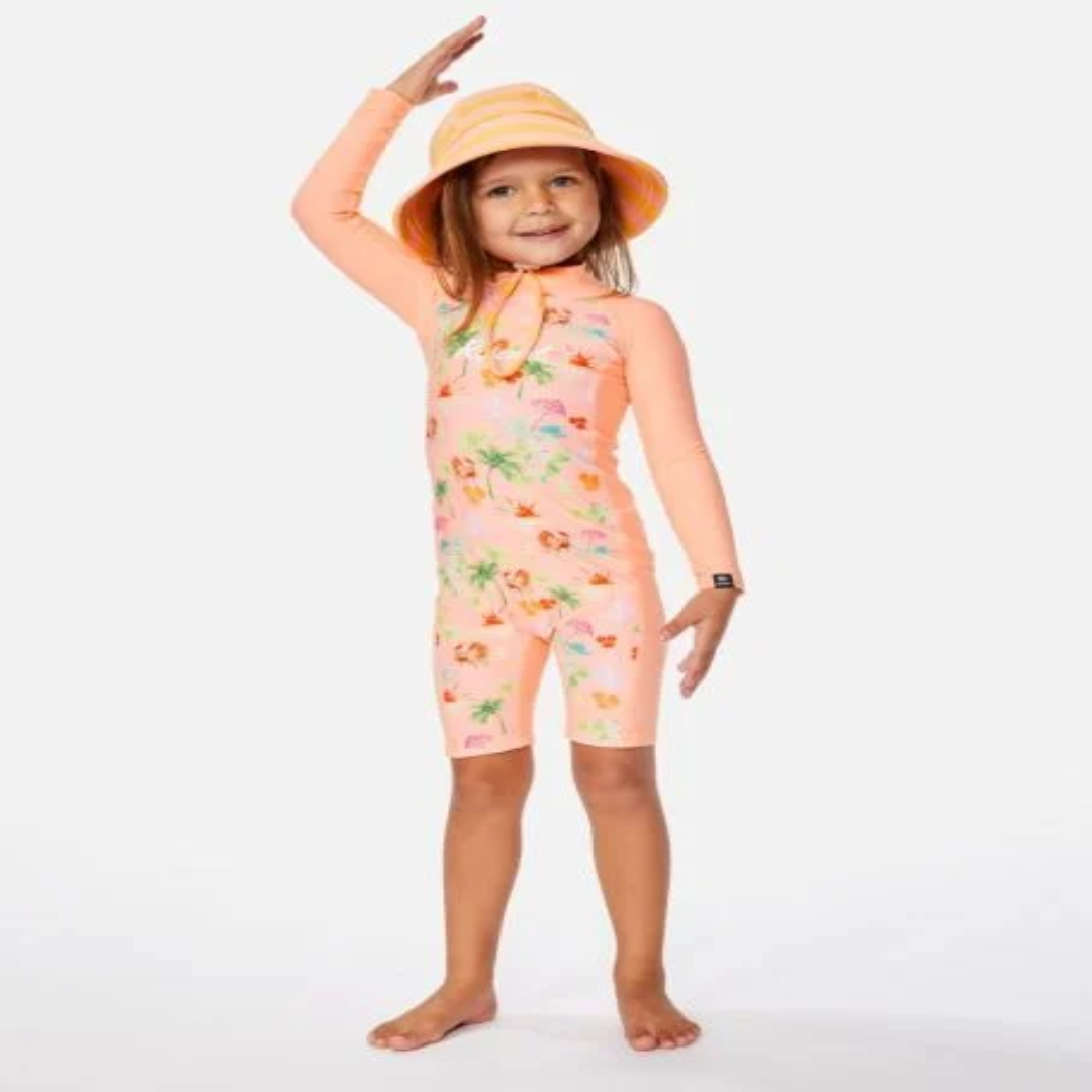 Girls Long Sleeve Swimsuit – Shell Coral Swimwear | UK Wholesale