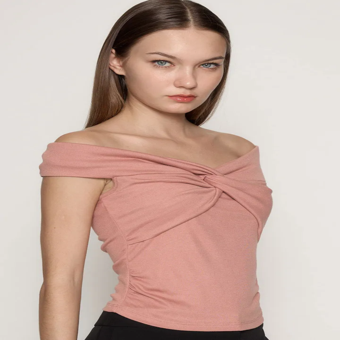 Off-Shoulder Knit Top for Women – Casual Style | Malaysia Wholesaler