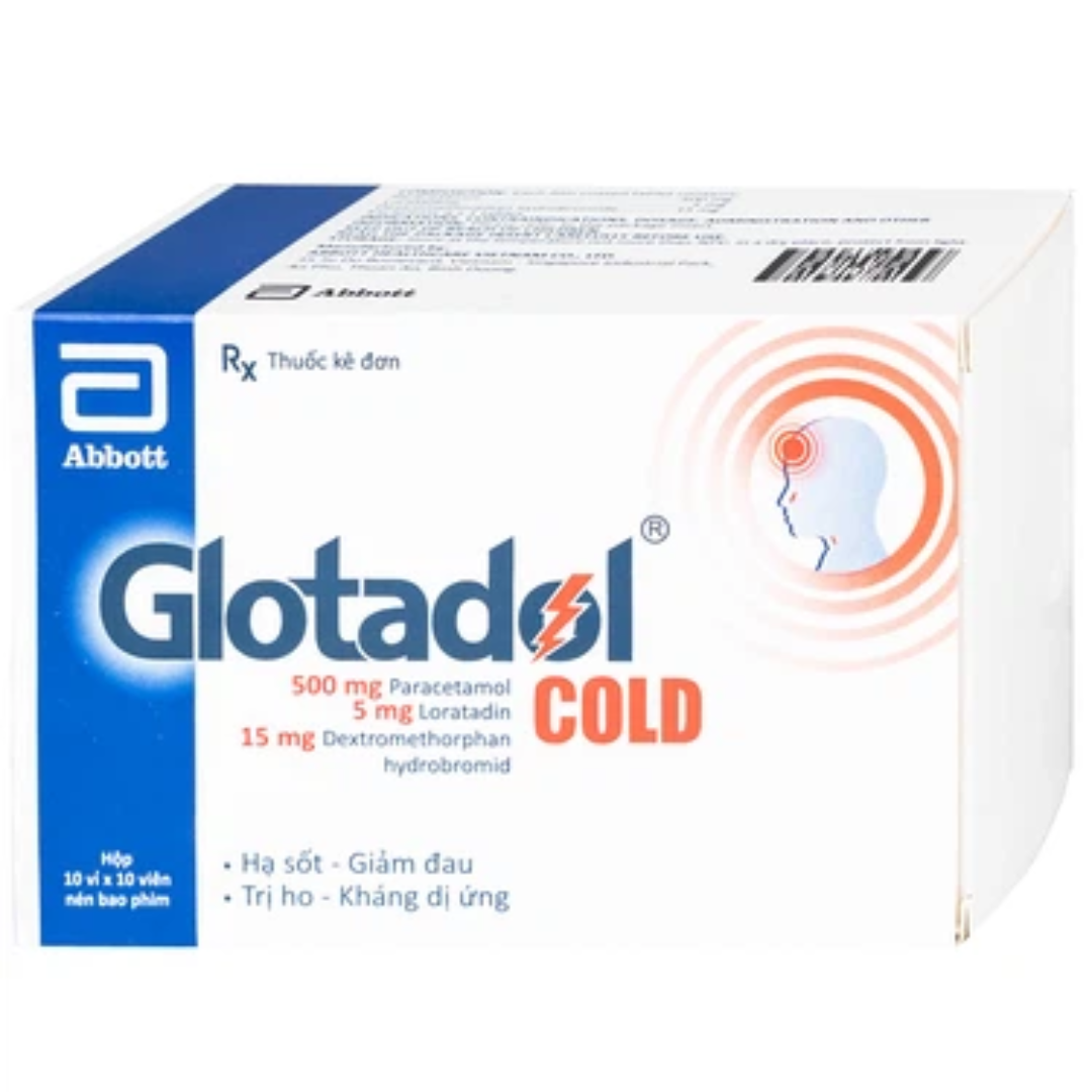 Glotadol Cold & Flu Tablets – Fast Relief, 10x10 Blisters | Vietnam