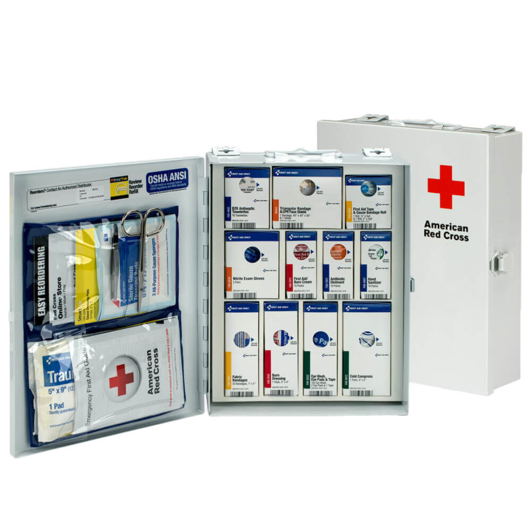 ANSI A Plus 25Person First Aid Kit Metal Case for Workplaces