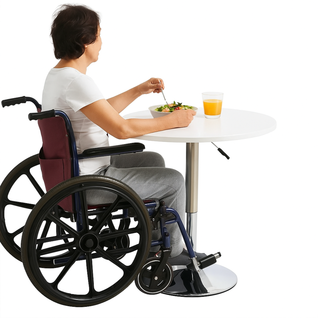 Wheelchair Friendly Round Dining Table Adjustable and Stylish