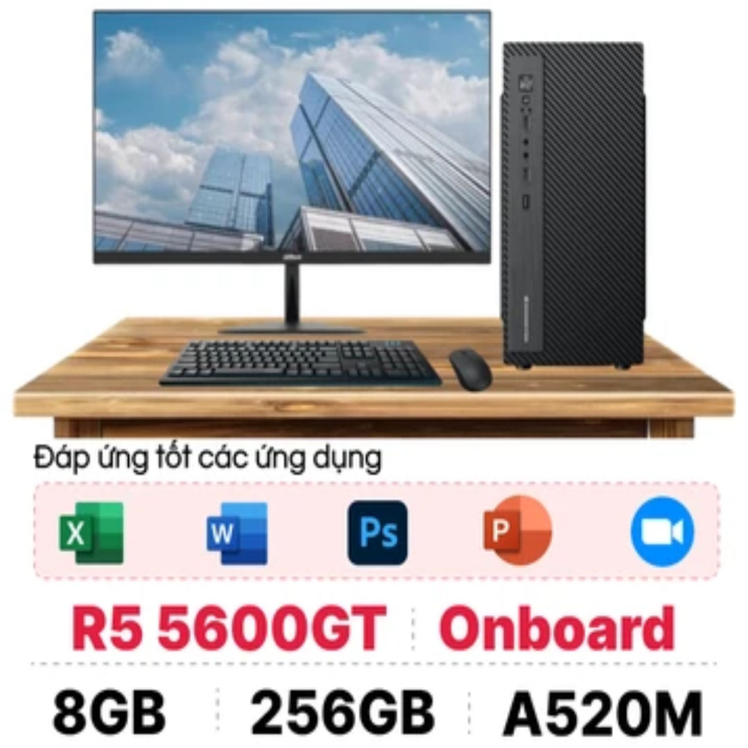 AMD R5 5600GT PC with Monitor Office Setup Vietnam