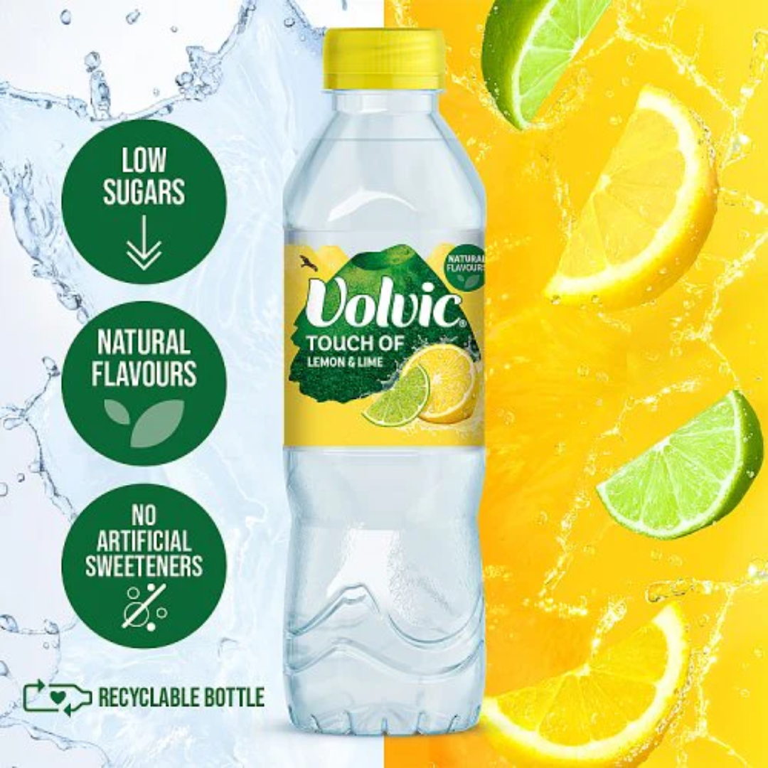 Volvic Lemon & Lime Water 500ml Refreshment UK