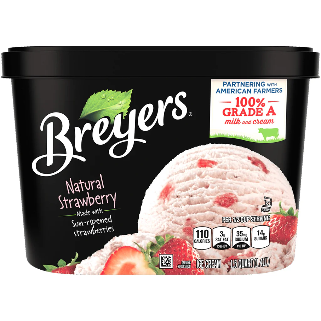 Breyers Strawberry Dairy Free Ice Cream 1.5QT USA