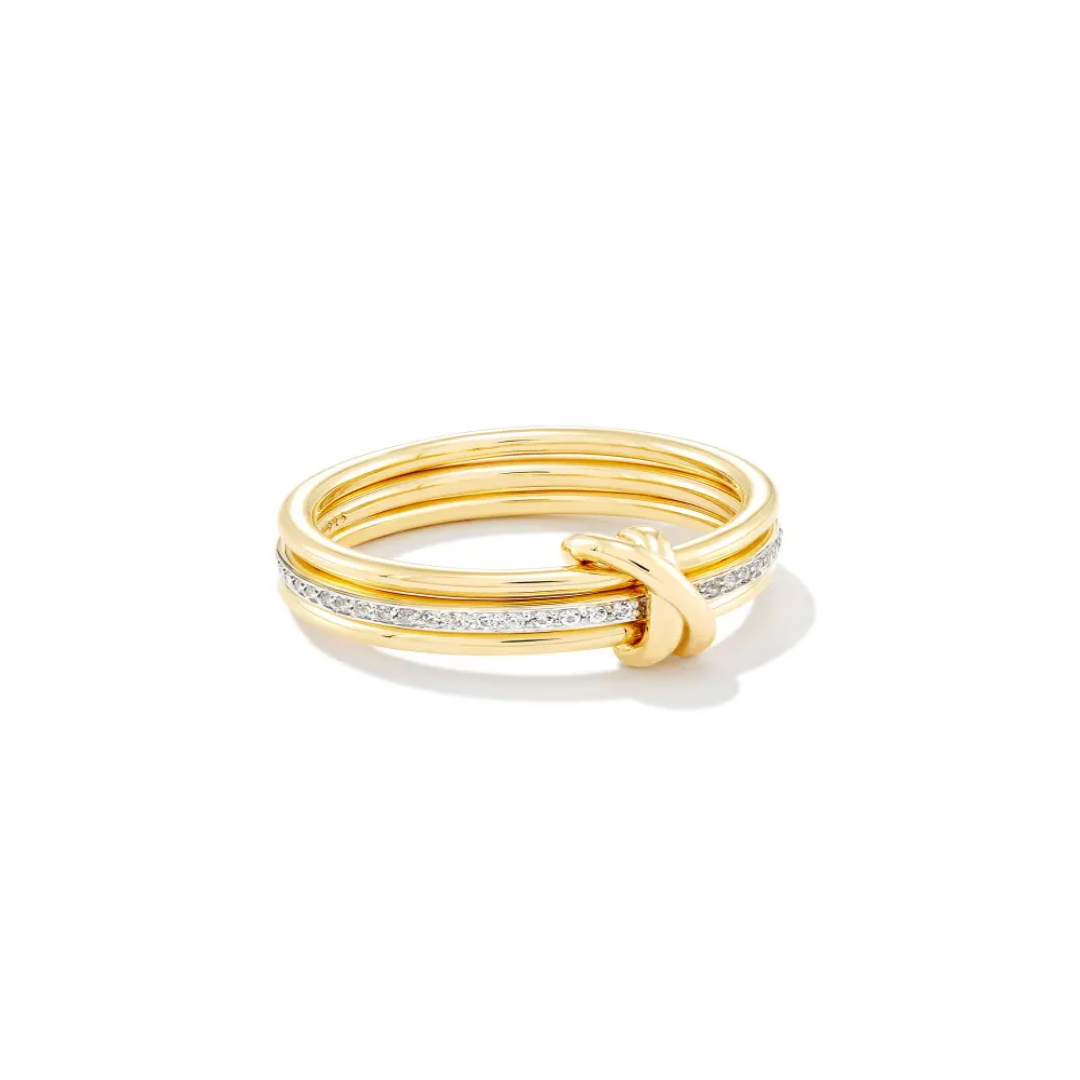 Tia 18k Gold Vermeil Band Ring crafted with white sapphire