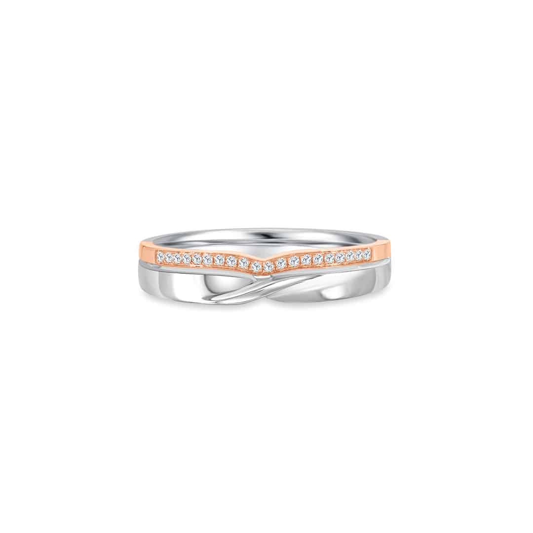 Momento Duo Tone Infinity Wedding Band Timeless Classic Style