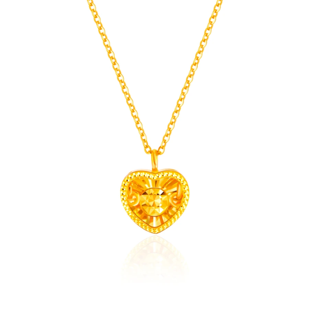 Beating Heart 916 Gold Necklace Perfect for Every Occasion
