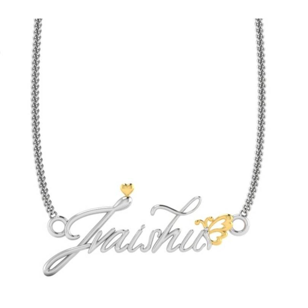 Sera 925 Sterling Silver Custom Name Necklace Tiny Heart