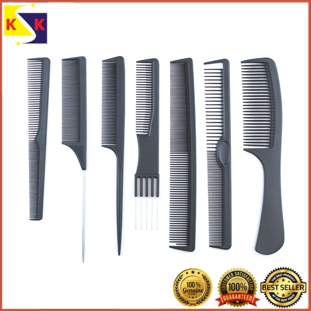 Comb Set 7pcs Barber Cutting Hair Tools With Pouch