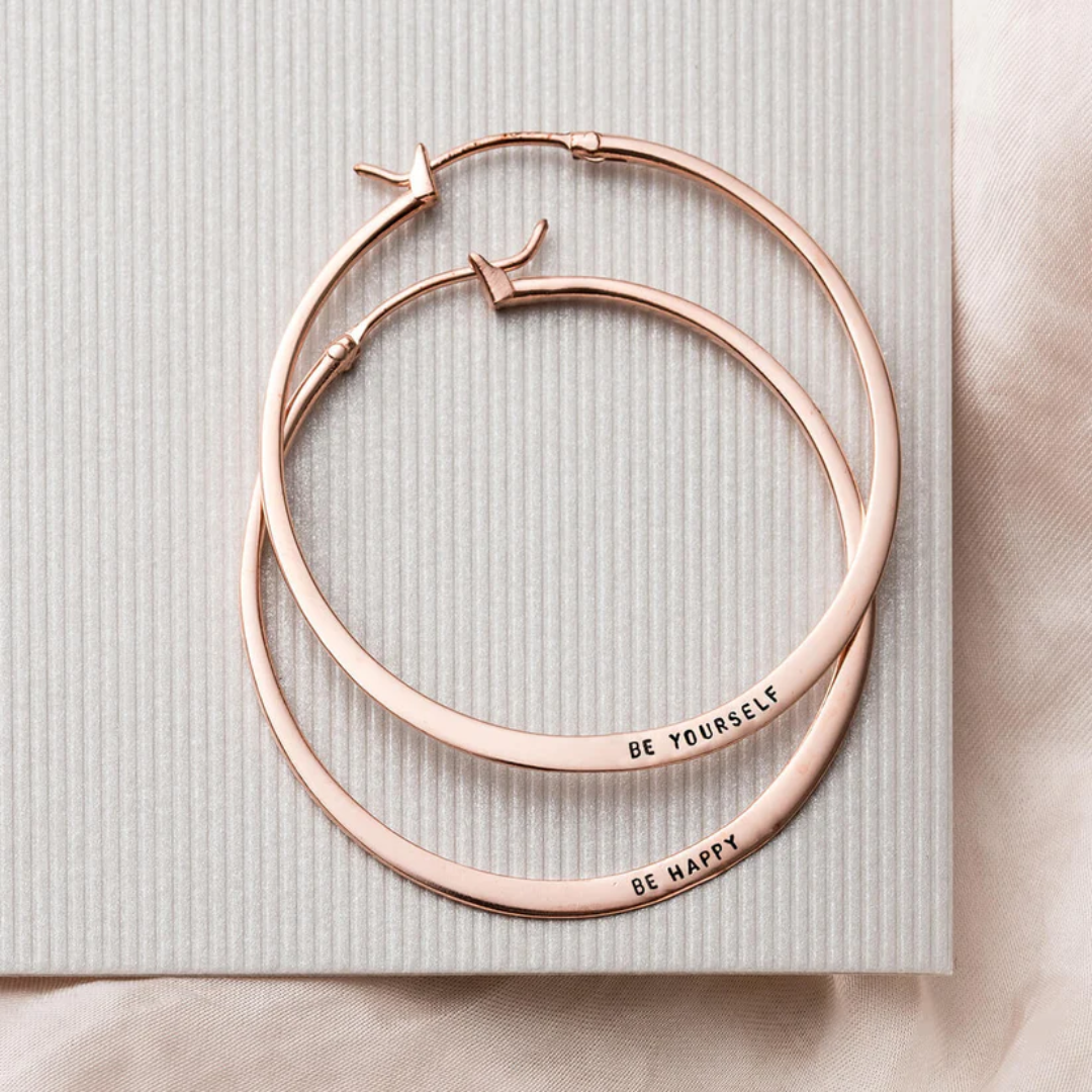Personalised Large Verse Hoop Earrings Custom Design