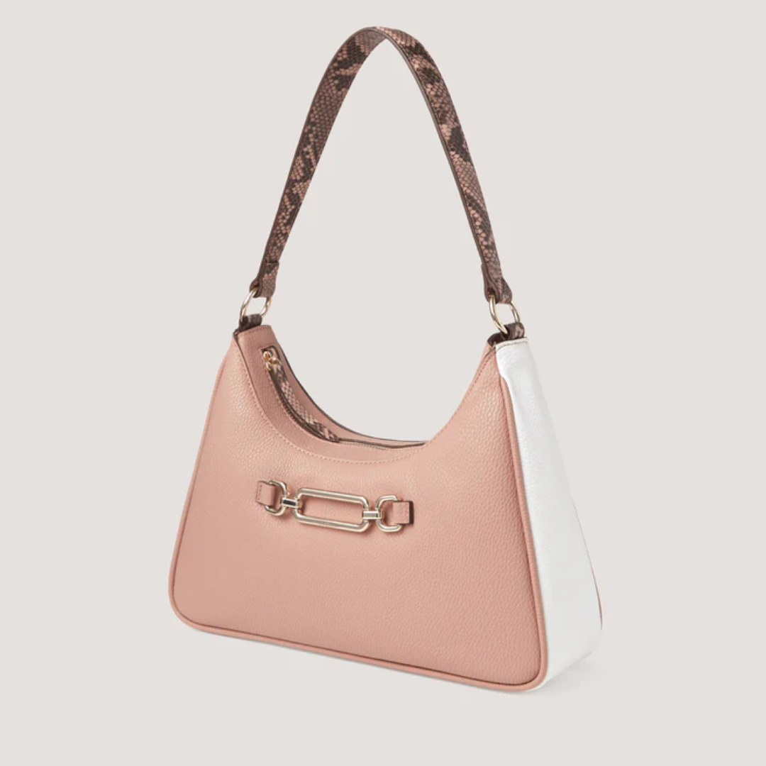 Emilia Shoulder Bag Snake Optic White Caramac Mix
