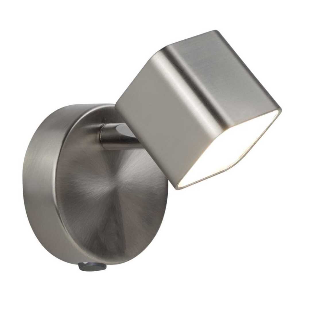 QUAD LED Square Wall Spotlight Satin Silver Style