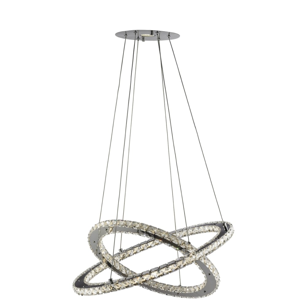 CLOVER LED 2 Ring Ceiling Pendant Chrome Crystal Online