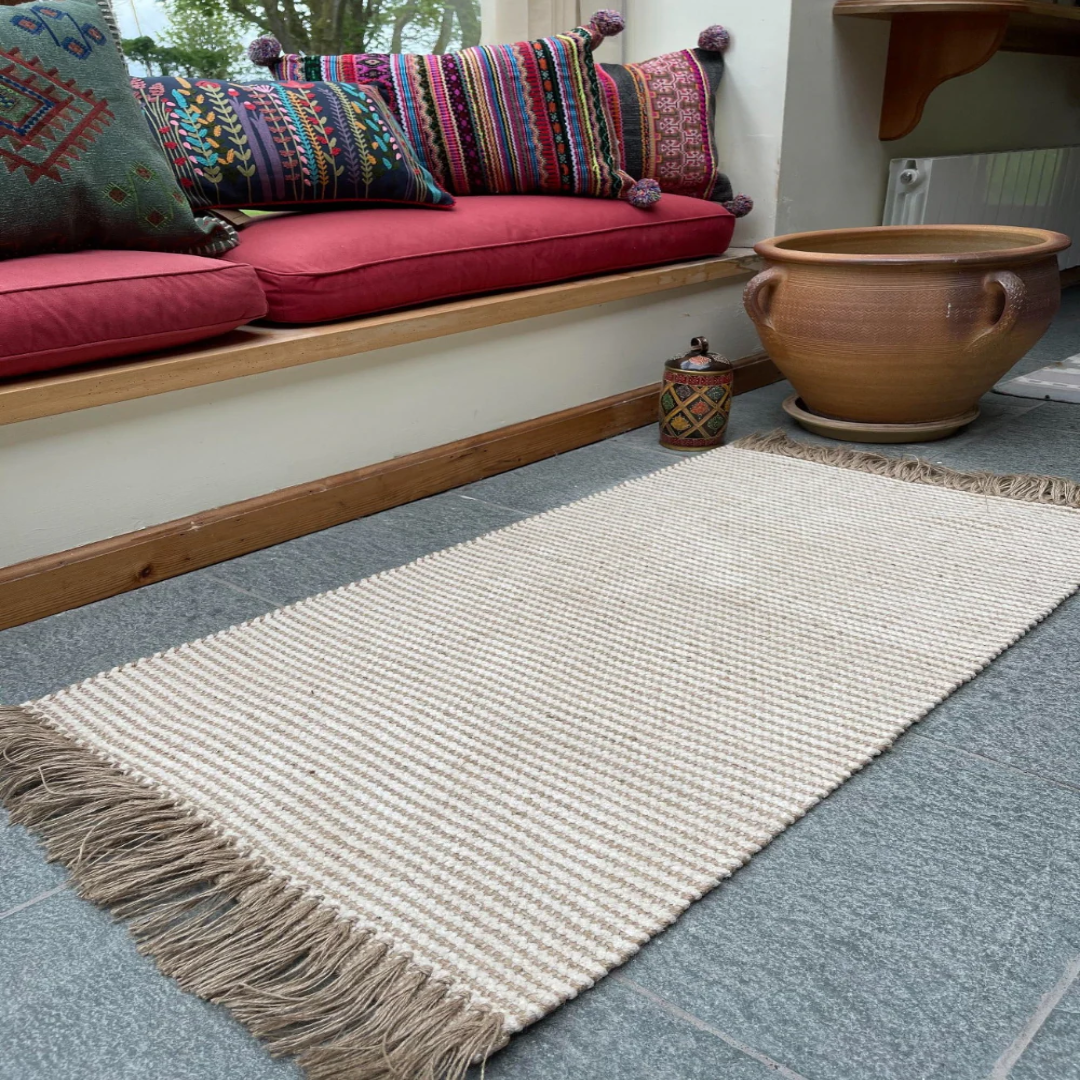 Colva Thin Eco Friendly Cotton Jute Rug Online Shop