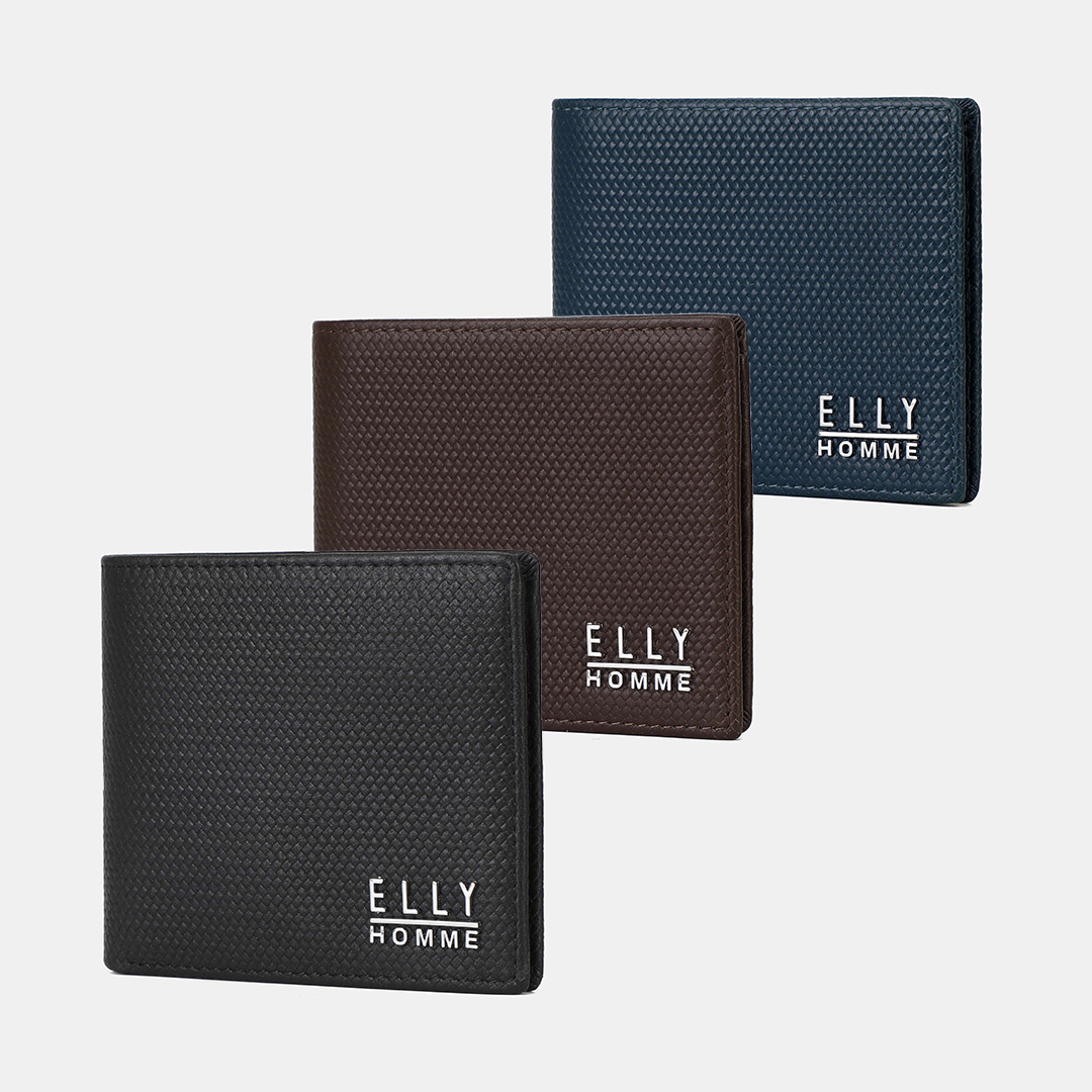 ELLY HOMME Genuine Leather Men's Bifold Wallet EVM24