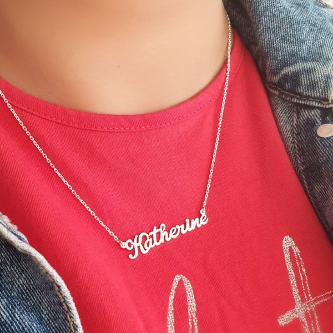 Personalized Custom Name Necklace Sterling Silver