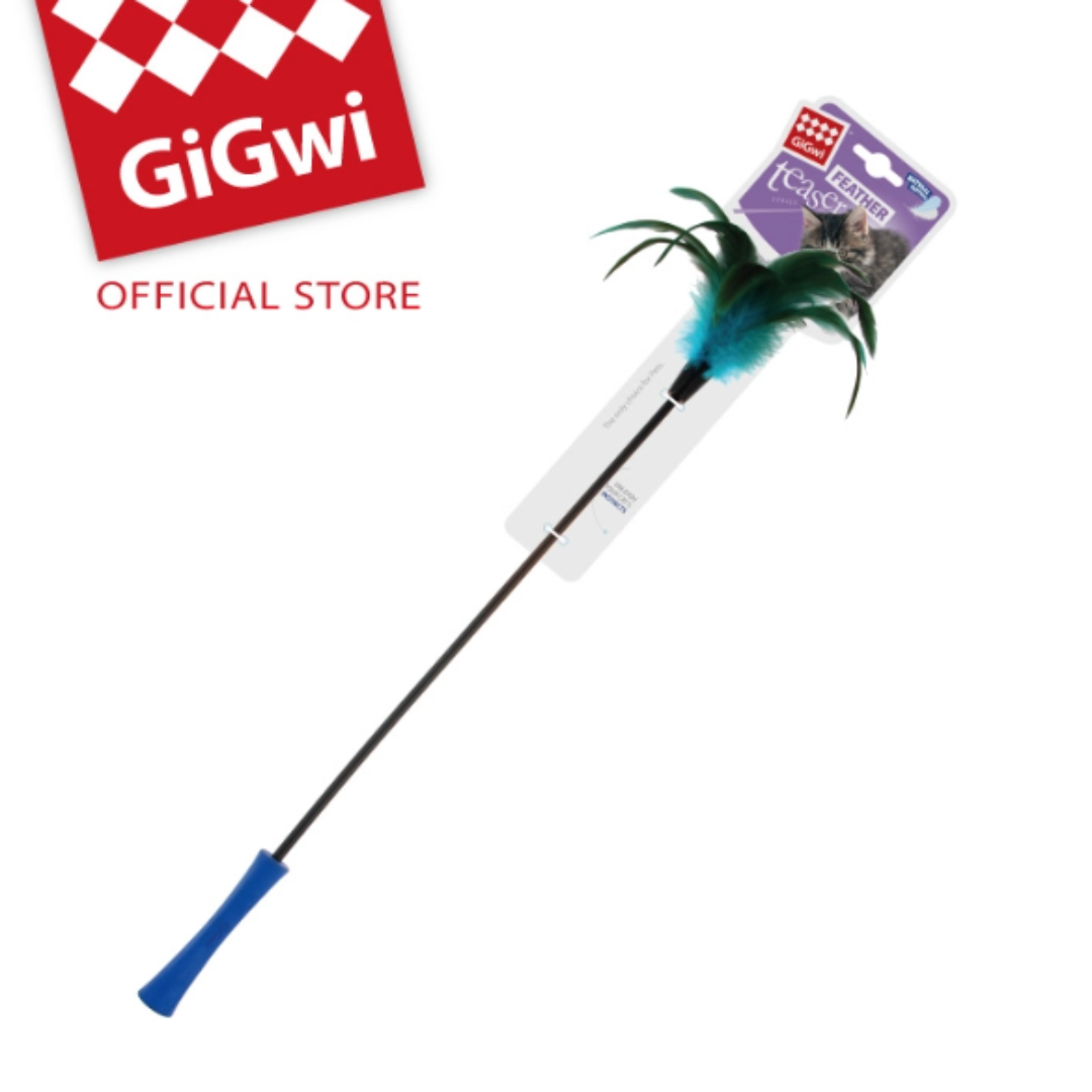 Cat Feather Teaser Wand With Plush Tail