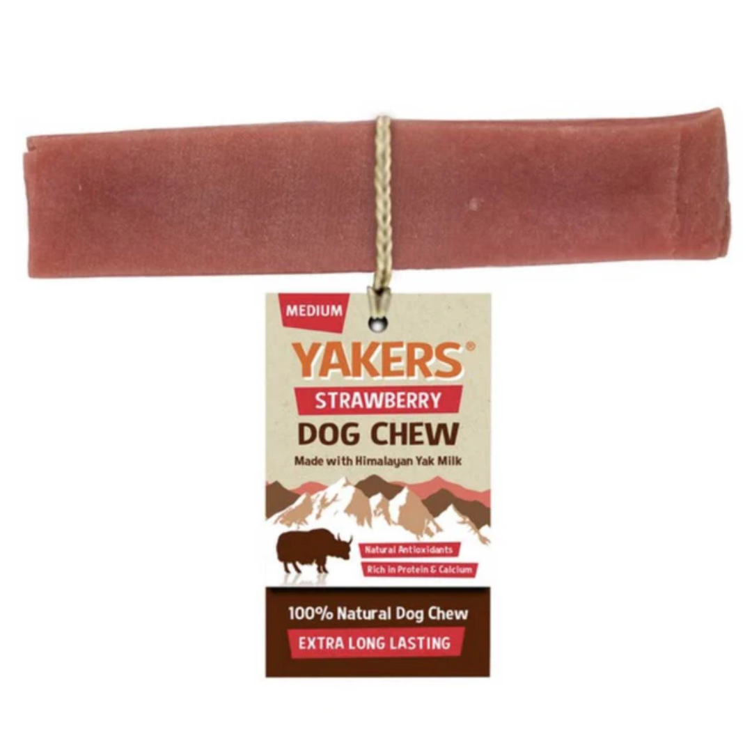 Yakers Strawberry Dog Chew Natural Long Lasting