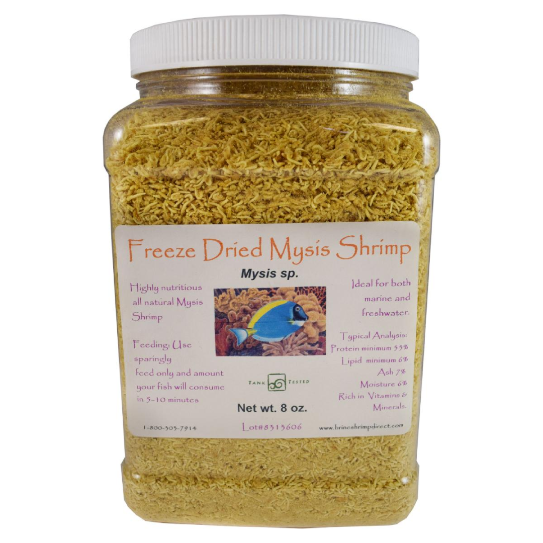 Freeze-Dried Mysis Shrimp Food 8 Oz For Aquarium