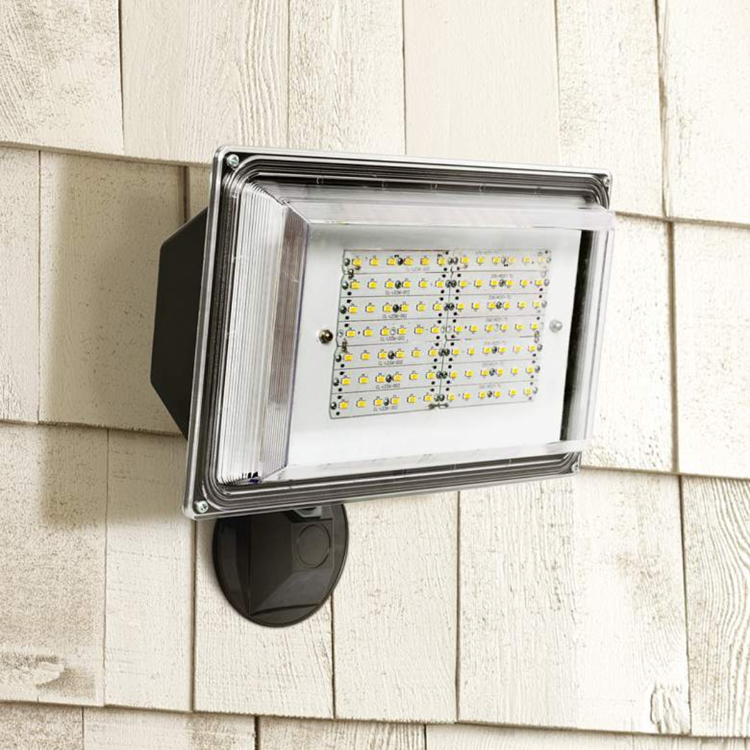 12 1/4" High Dusk-To-Dawn Bronze 42W Outdoor LED Floodlight Guide