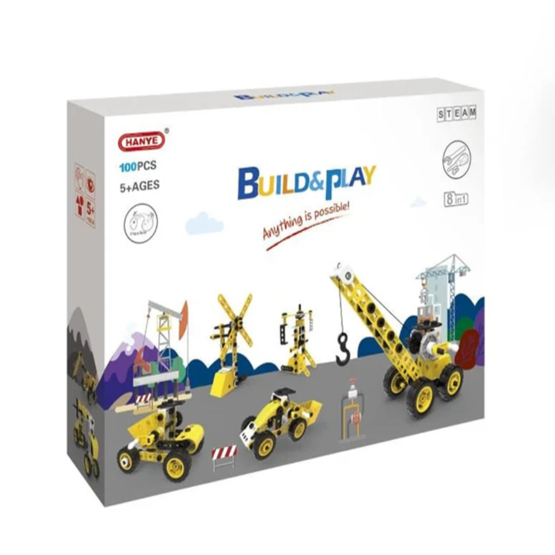 HANYE Build & Play Construction Blocks 8 In 1 Set