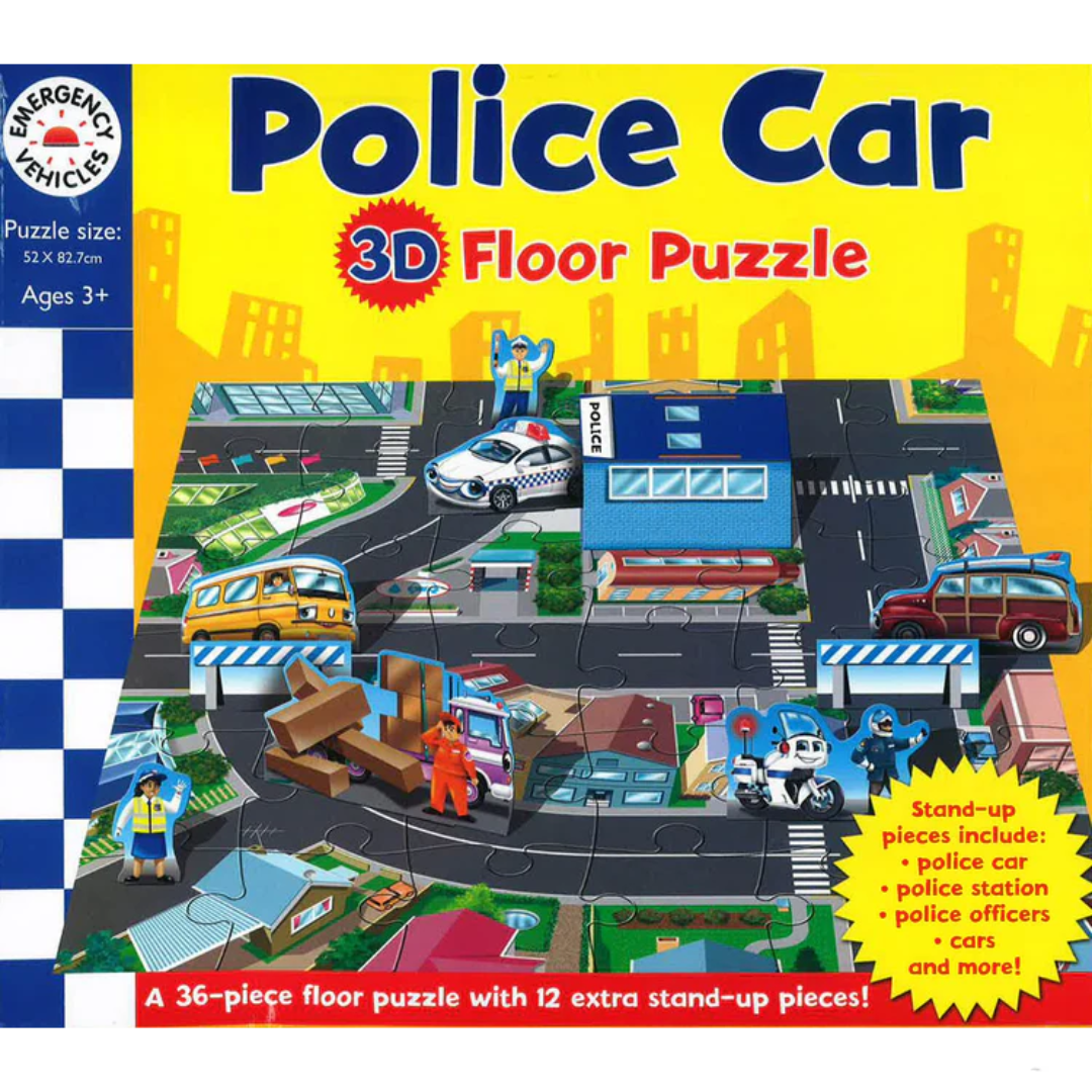 Emergency Vehicles Police Station 3D Floor Puzzle Toy