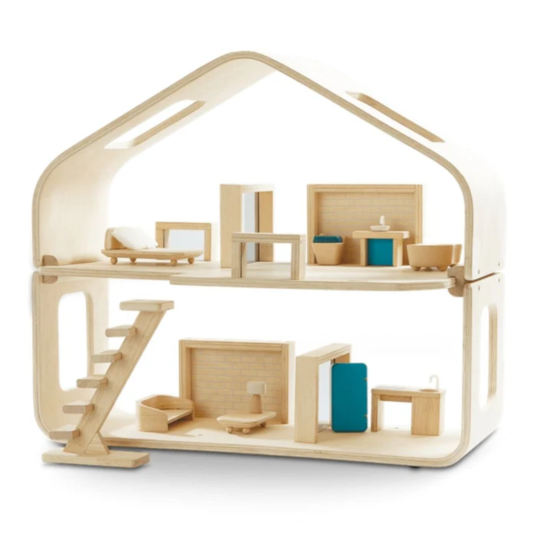 Contemporary Wooden Traditional Dollhouse Set