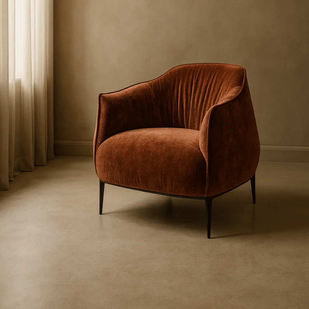 Tyrone Lounge Chair Rust for Modern Relaxed Home Comfort