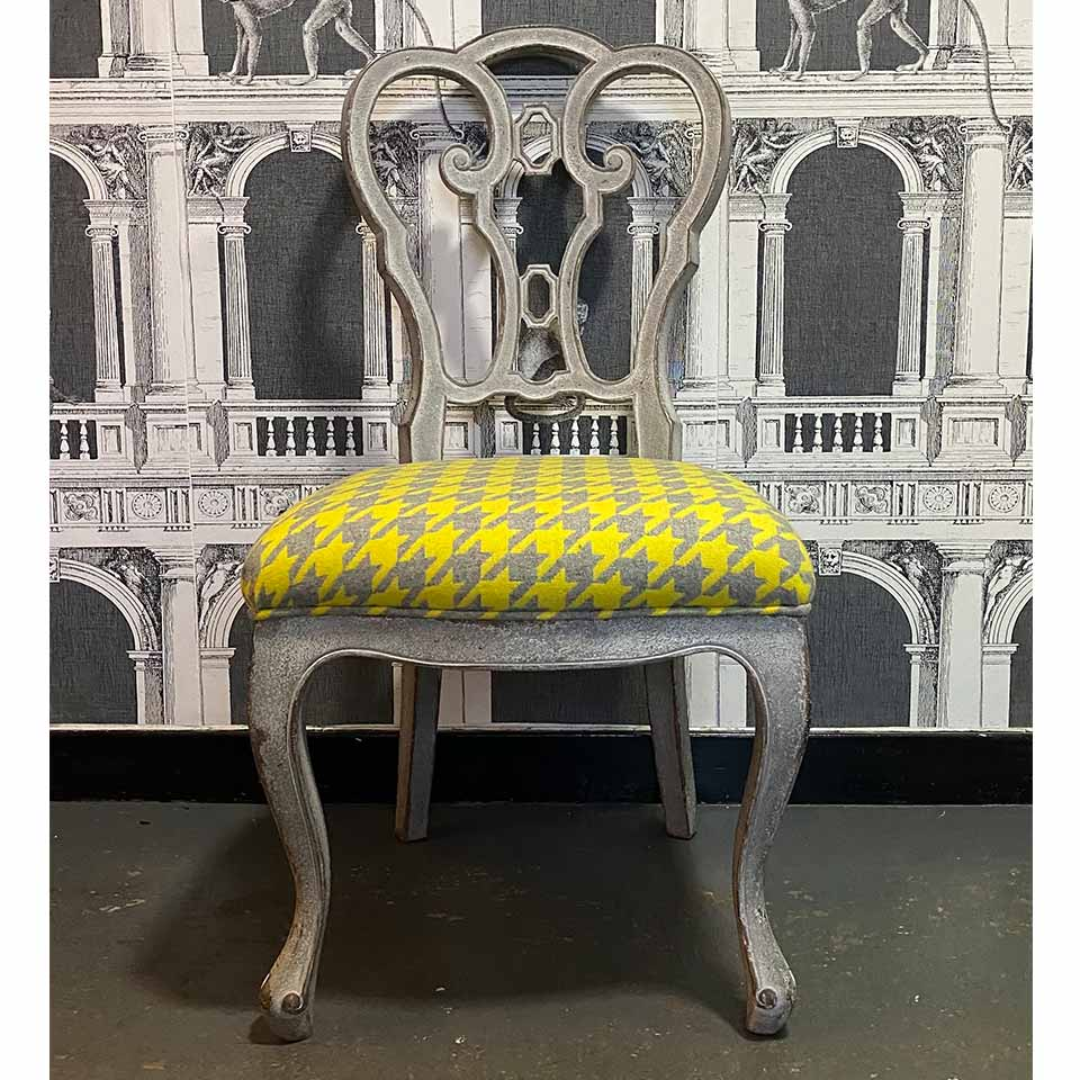 Yellow Dogtooth Chair Styled for Bold Contemporary Dining